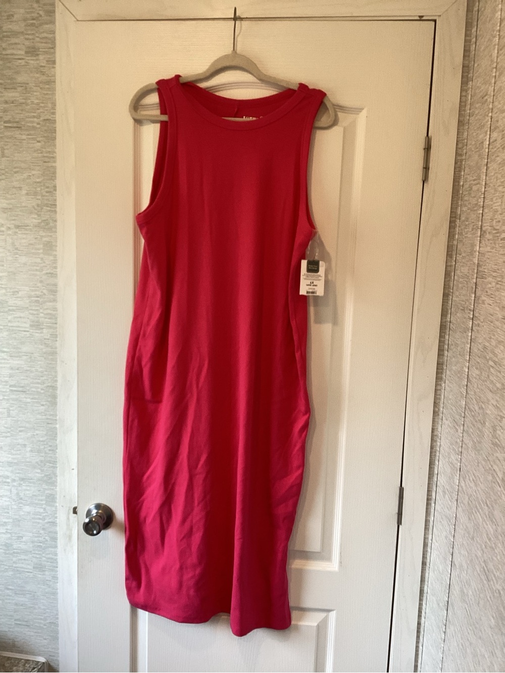 Terra & Sky Bright Pink Sleeveless Maxi Dress 1X BNWT